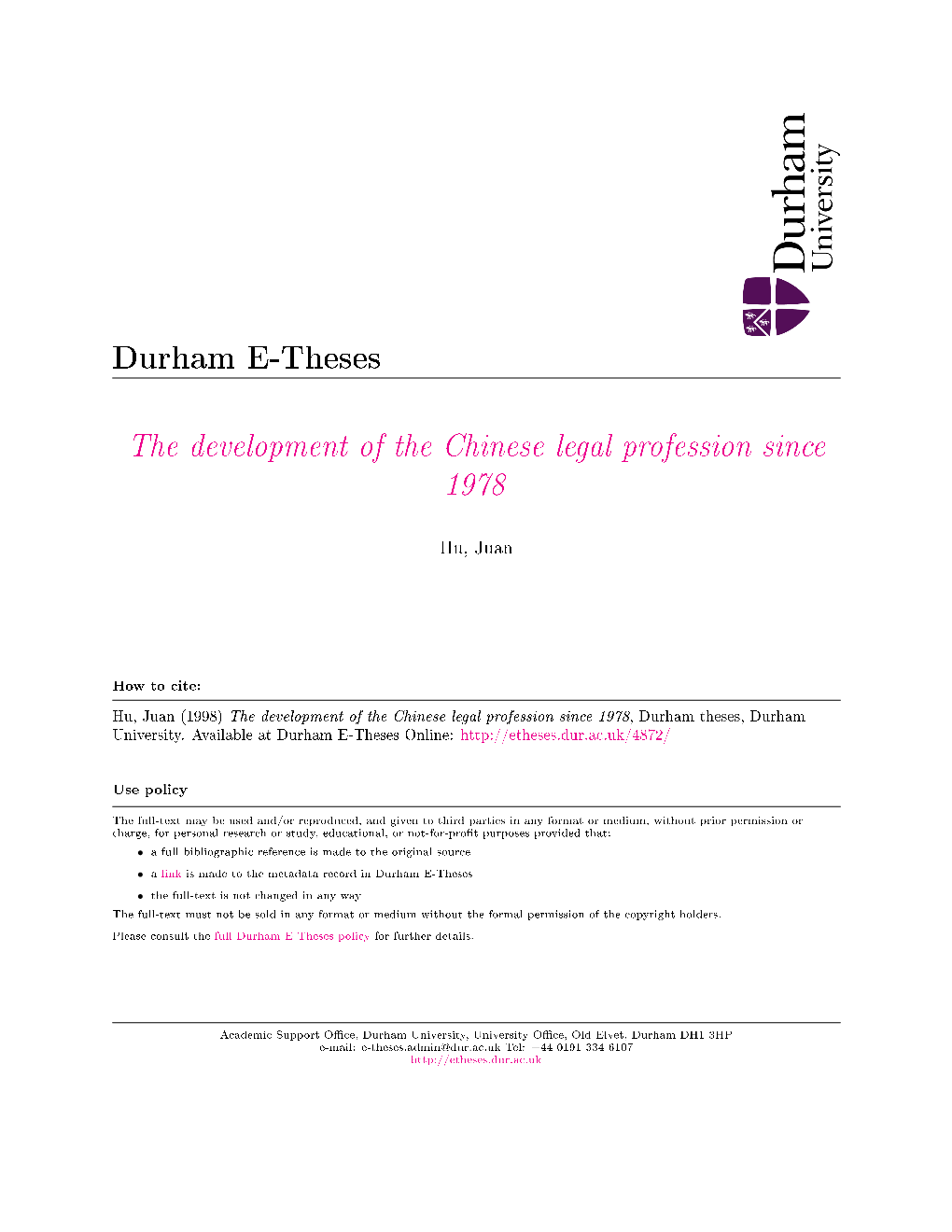 The Development of the Chinese Legal Profession Since 1978