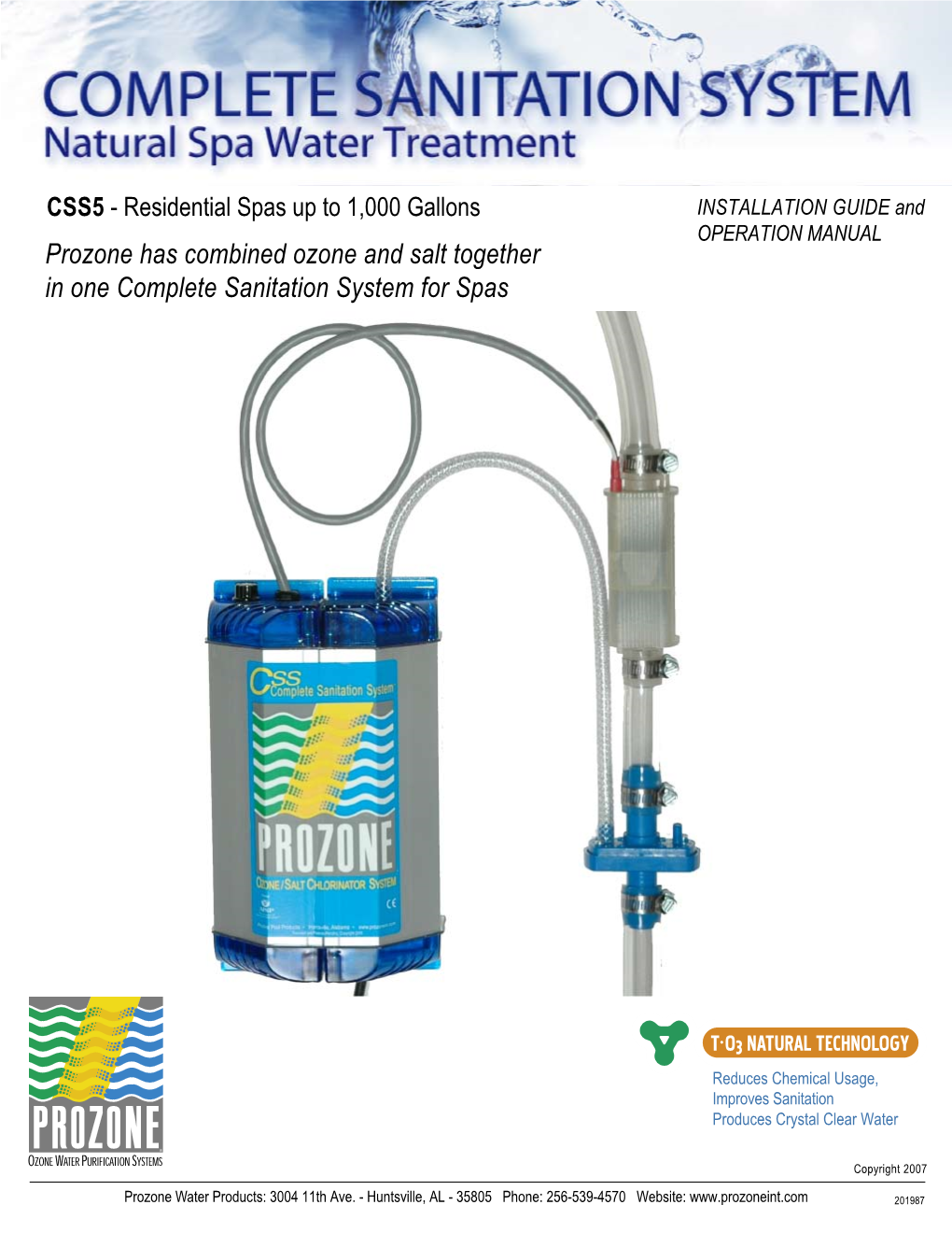 Prozone Has Combined Ozone and Salt Together in One Complete Sanitation System for Spas