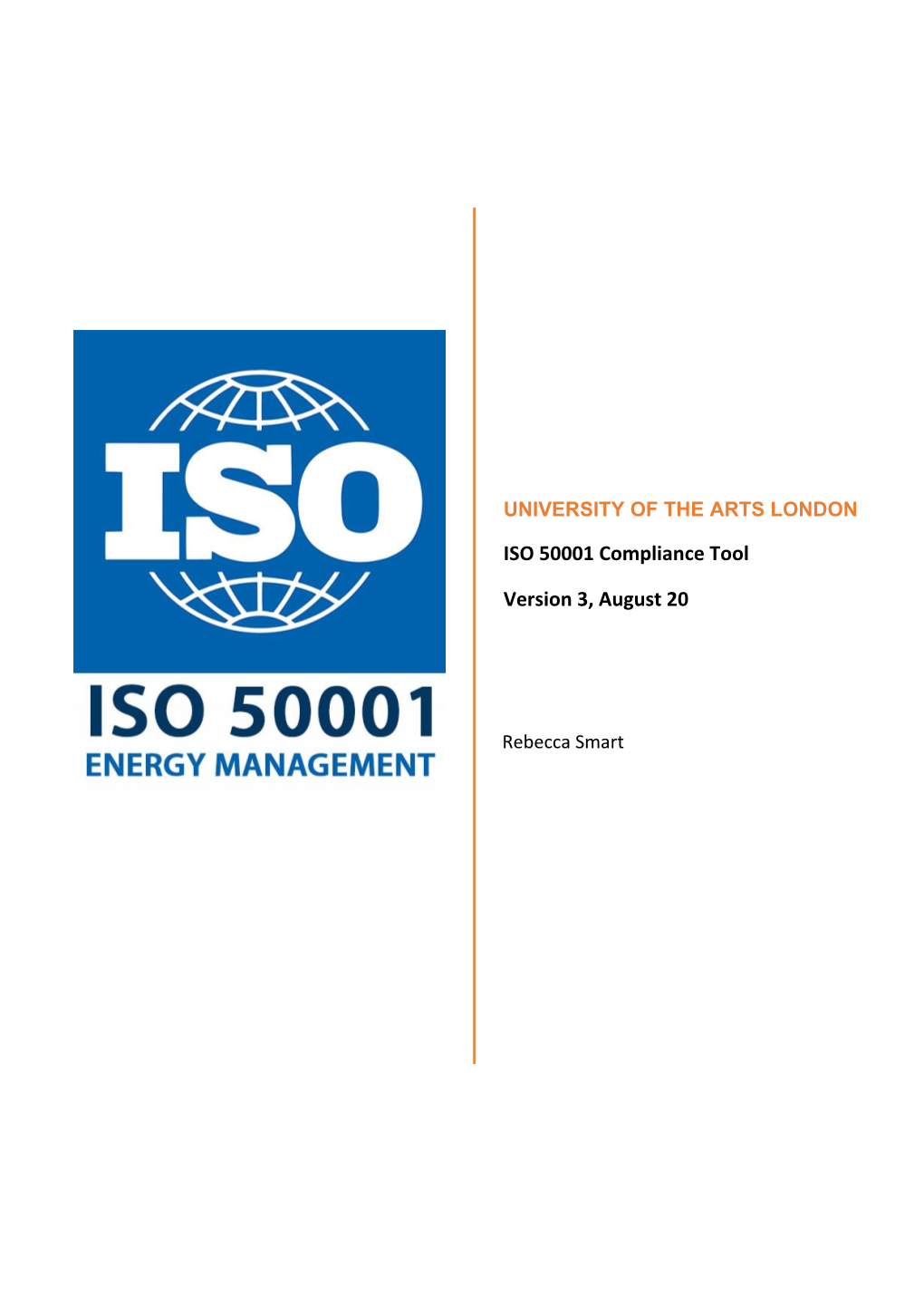 ISO 50001 Compliance Tool Version 3, August 20