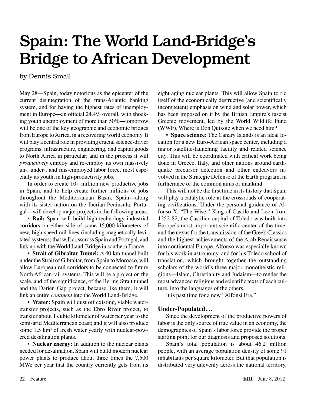 Spain: the World Land-Bridge's Bridge to African Development