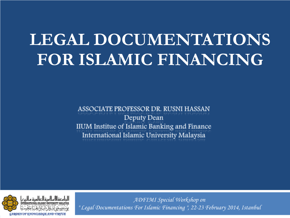 Legal Documentations for Islamic Financing