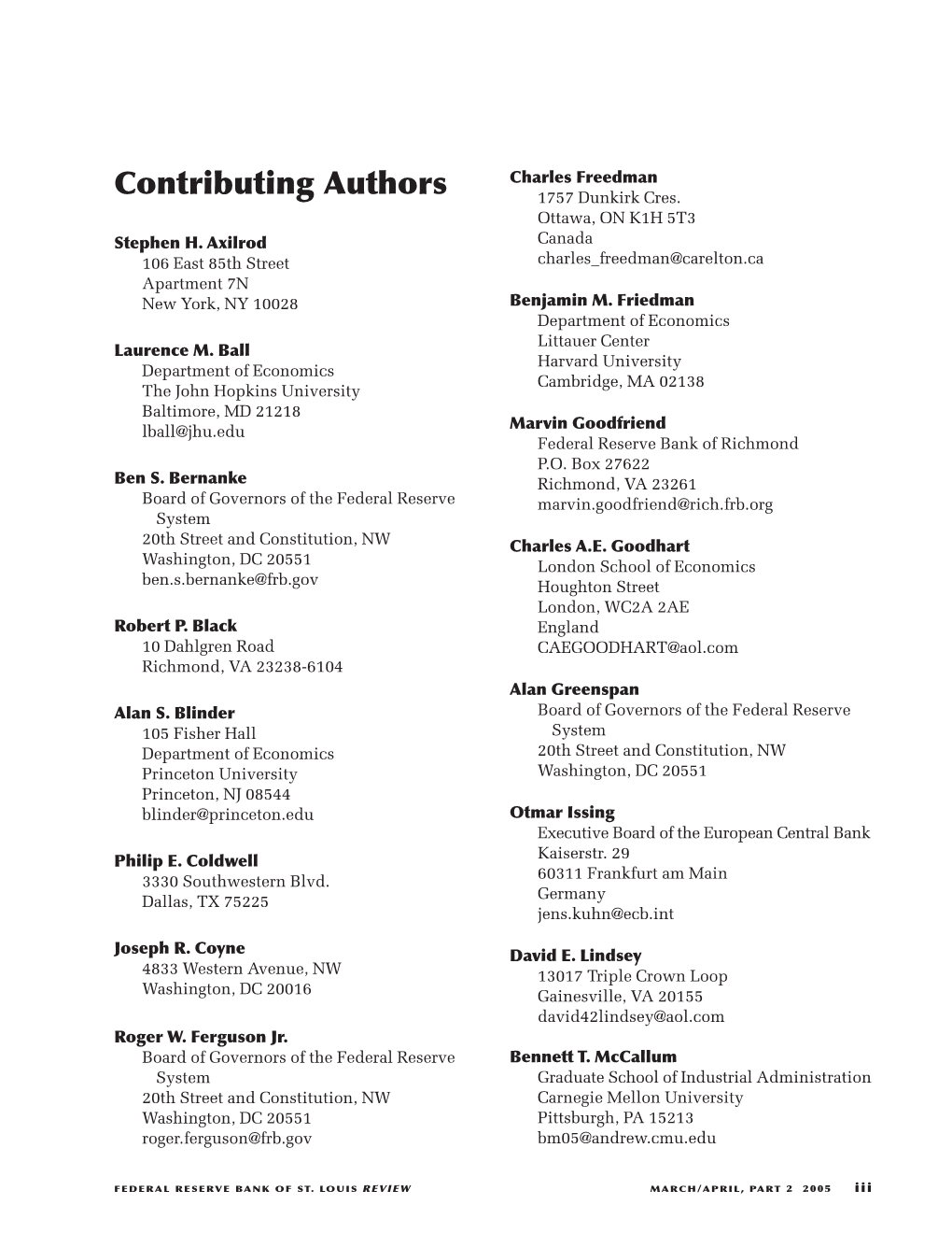 Contributing Authors 1757 Dunkirk Cres
