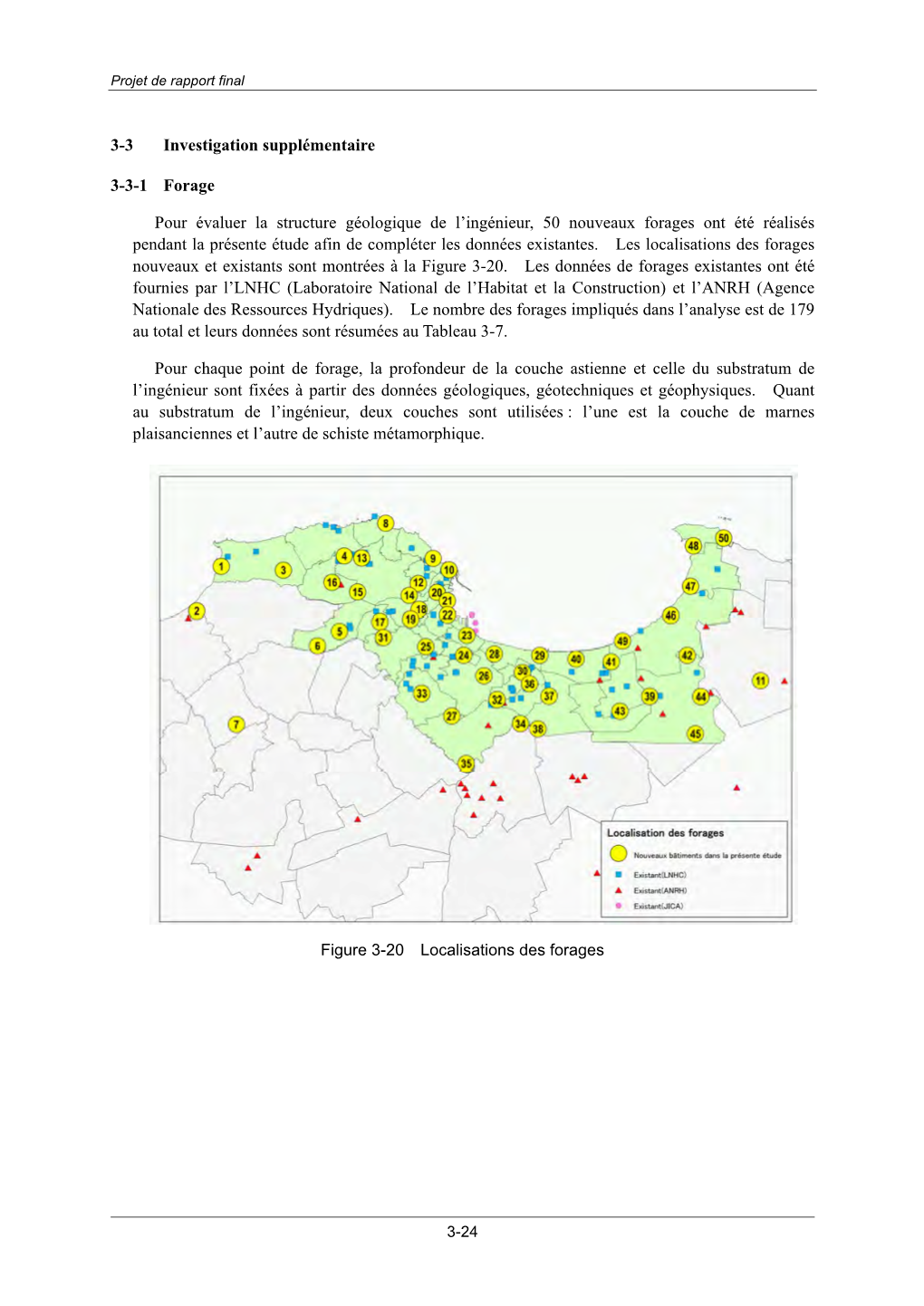 3-3 Investigation Supplémentaire 3-3-1 Forage Pour Évaluer La Structure Géologique De L'ingénieur, 50 Nouveaux Forages