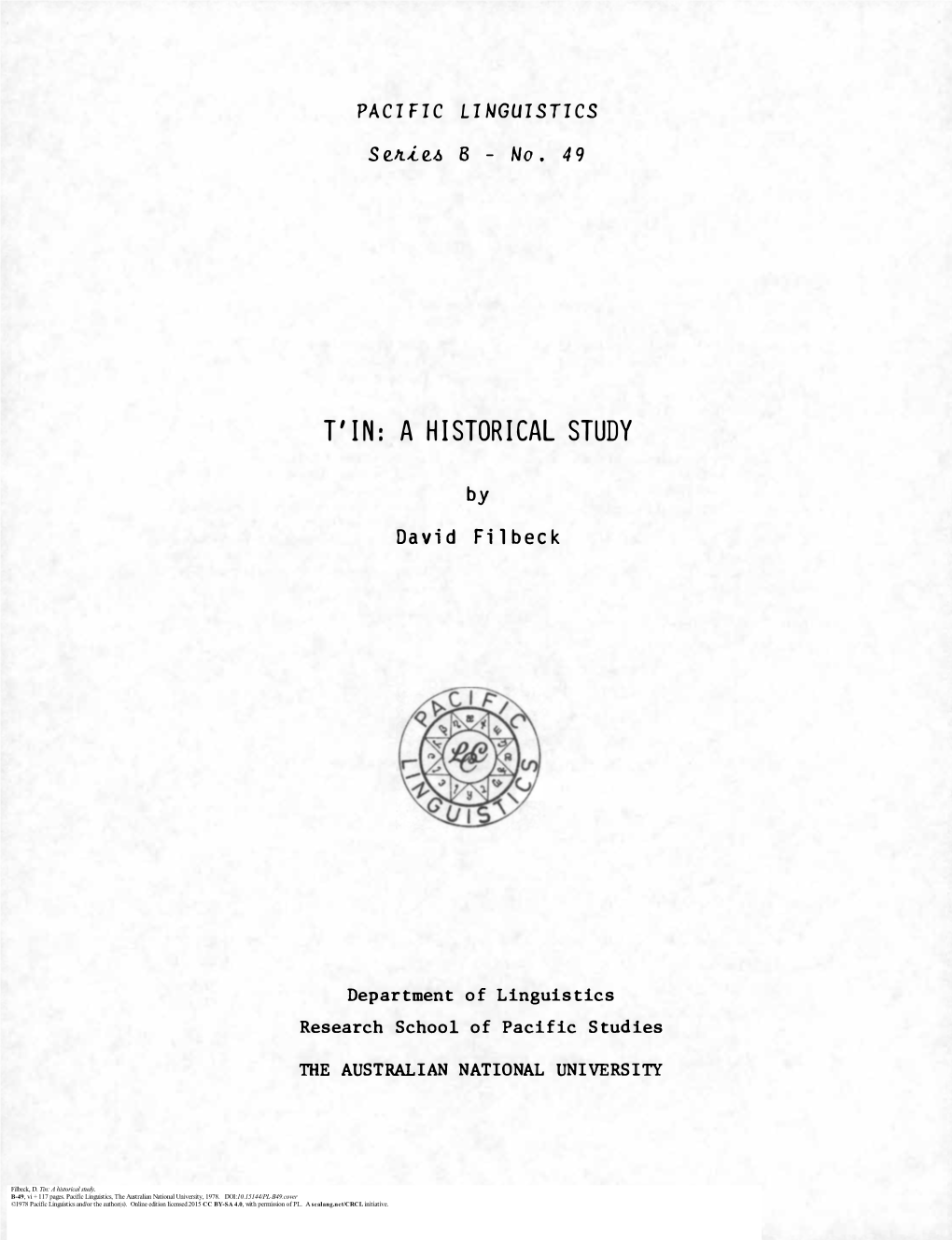 Tin: a Historical Study