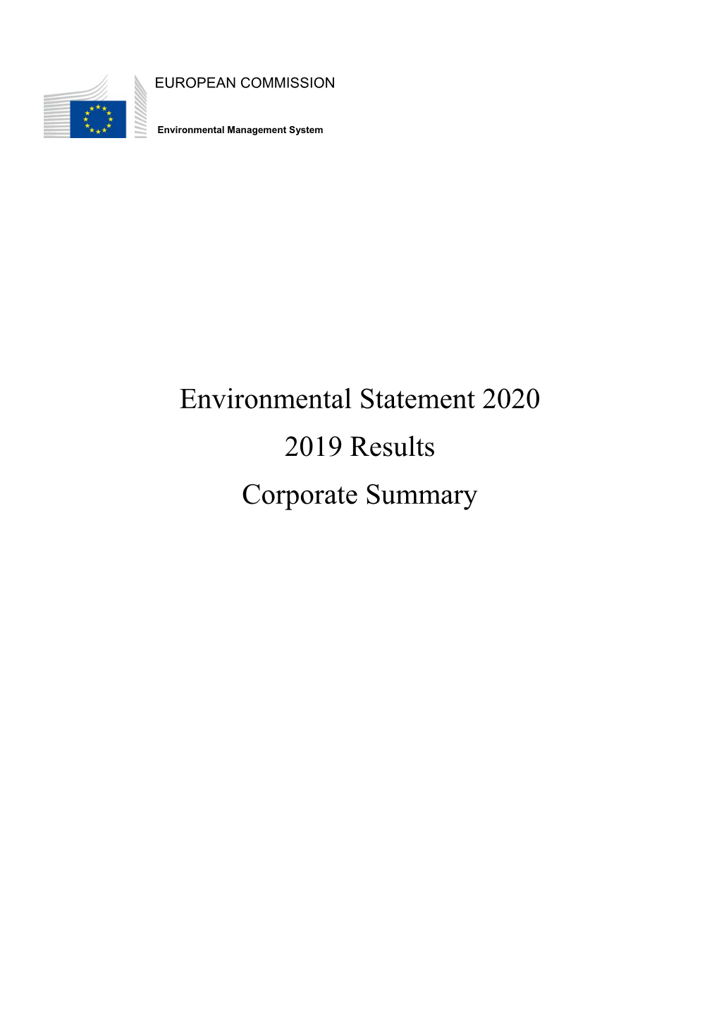 Environmental Statement 2020 2019 Results Corporate Summary