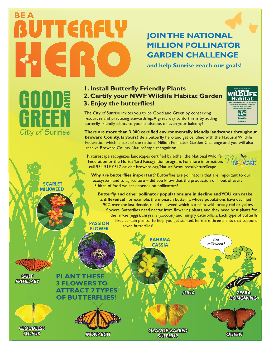 JOIN the NATIONAL MILLION POLLINATOR GARDEN CHALLENGE and Help Sunrise Reach Our Goals!