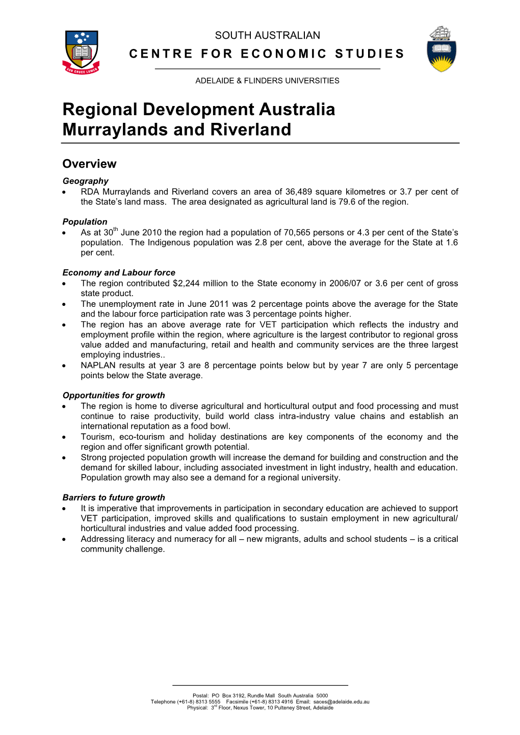 Regional Development Australia Murraylands and Riverland