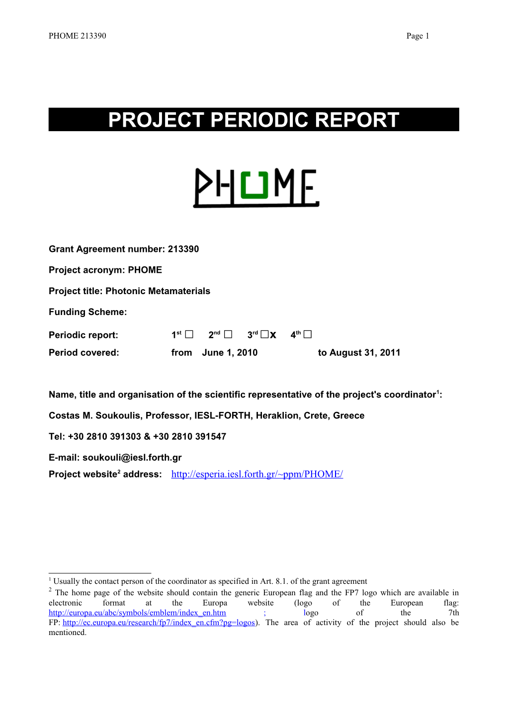 Project Periodic Report