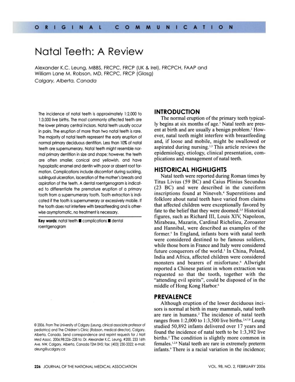 Natal Teeth: a Review