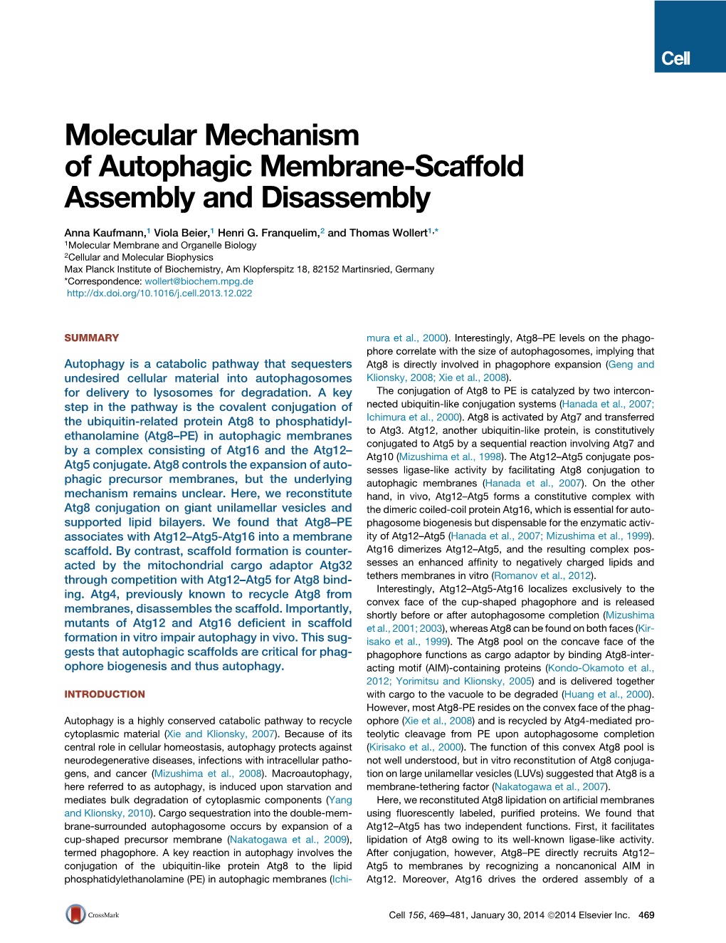 Molecular Mechanism of Autophagic Membrane-Scaffold Assembly and Disassembly