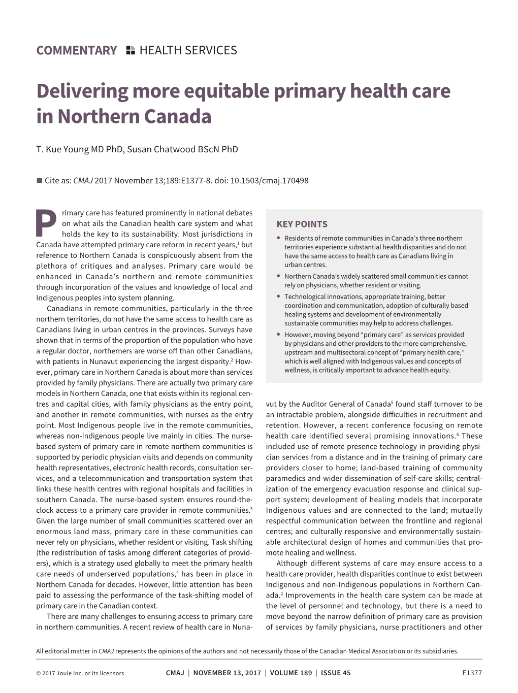 Delivering More Equitable Primary Health Care in Northern Canada