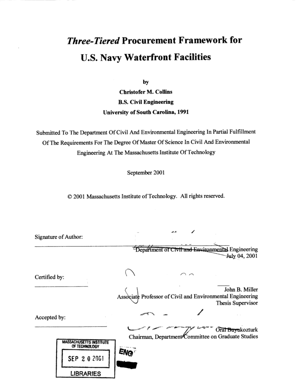 Three-Tiered Procurement Framework for U.S. Navy Waterfront Facilities