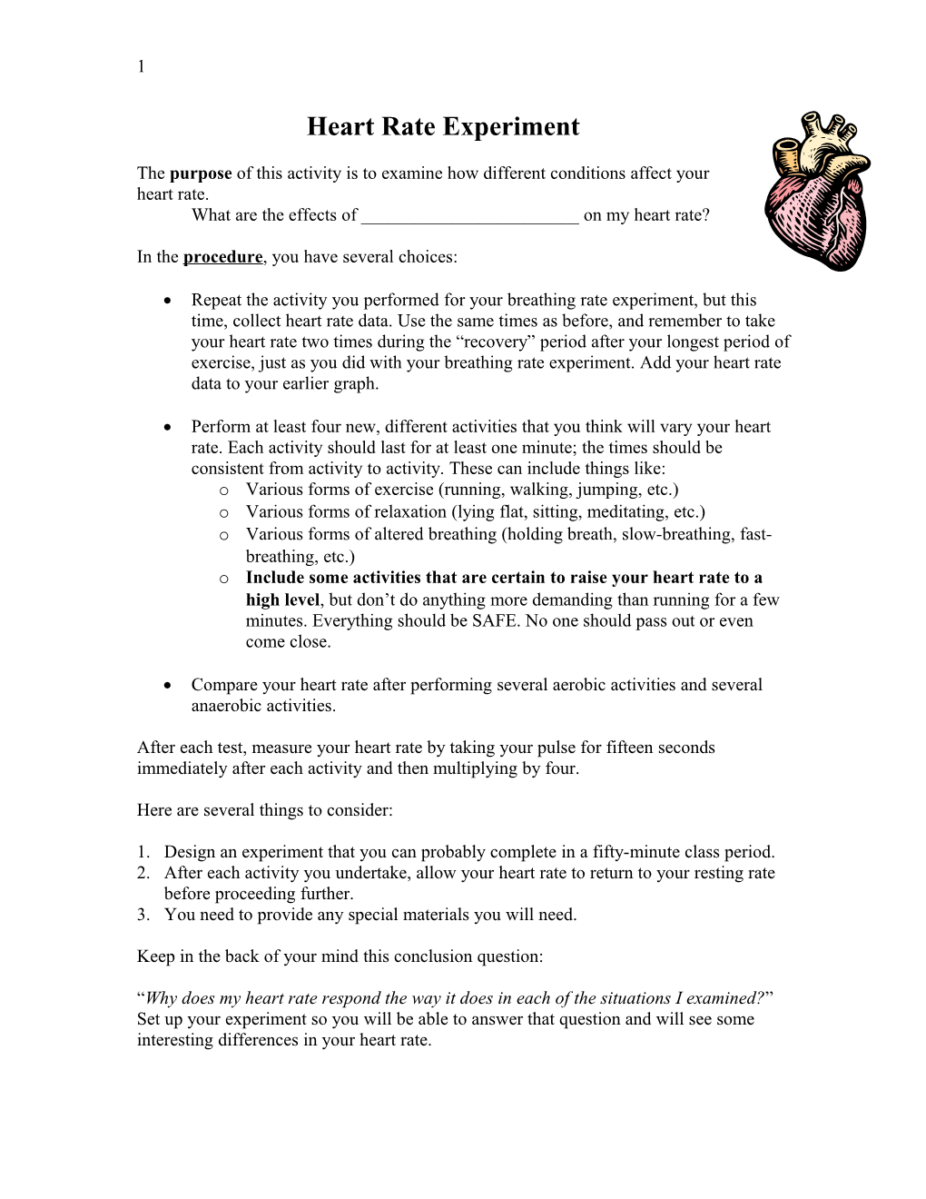 Heart Rate/Breathing Rate Experiment