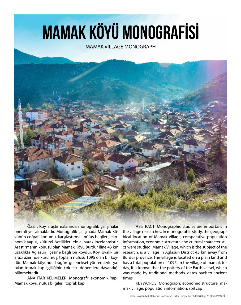 Mamak Köyü Monografisi Mamak Village Monograph