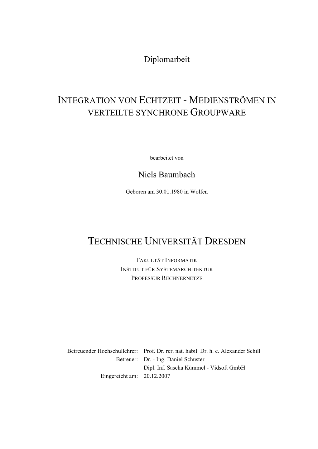 Diplomarbeit Niels Baumbach