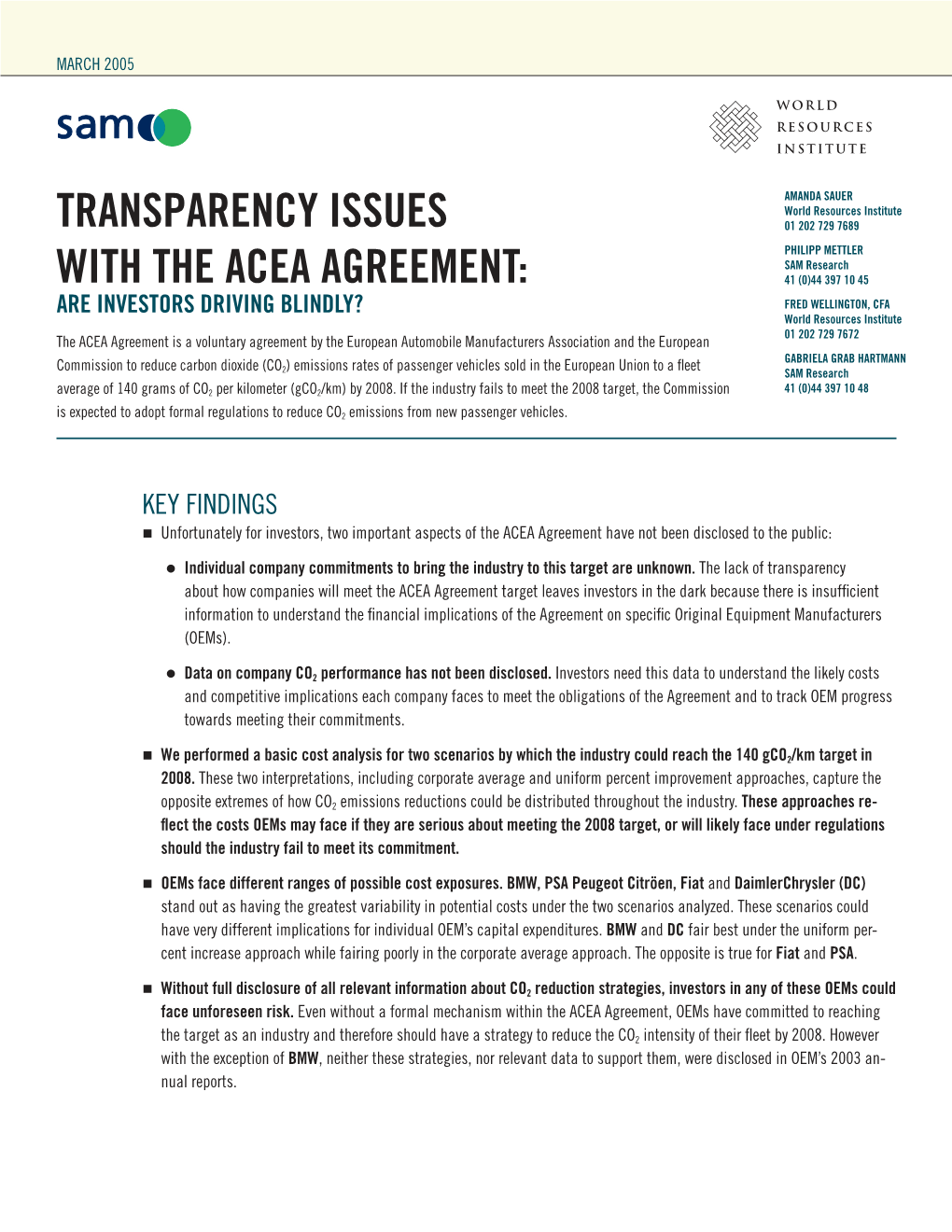 Transparency Issues with the Acea Agreement