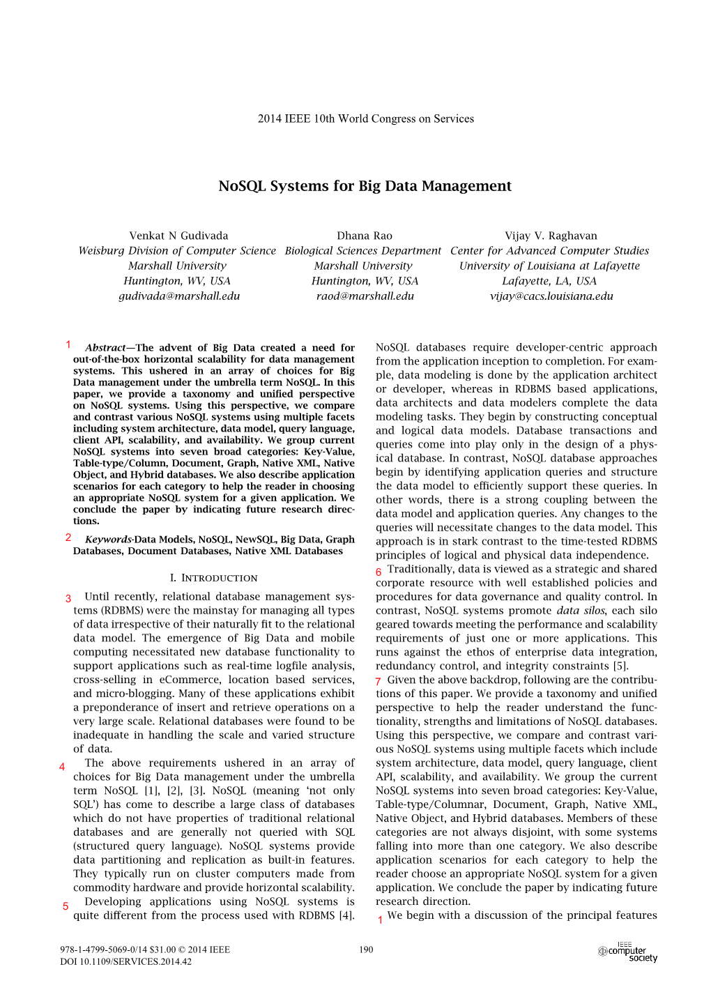 Nosql Systems for Big Data Management