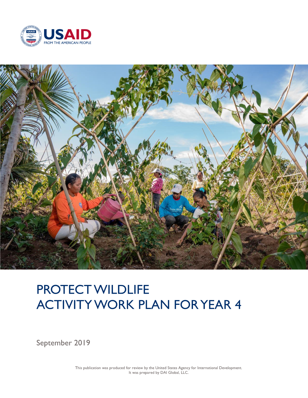 Protect Wildlife Activity Work Plan for Year 4