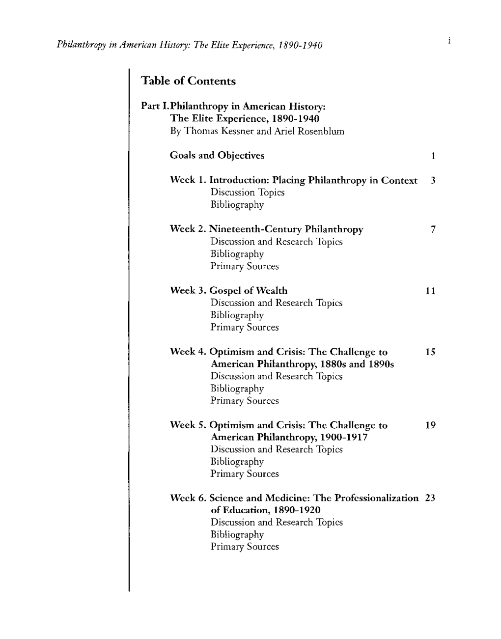 Table of Contents