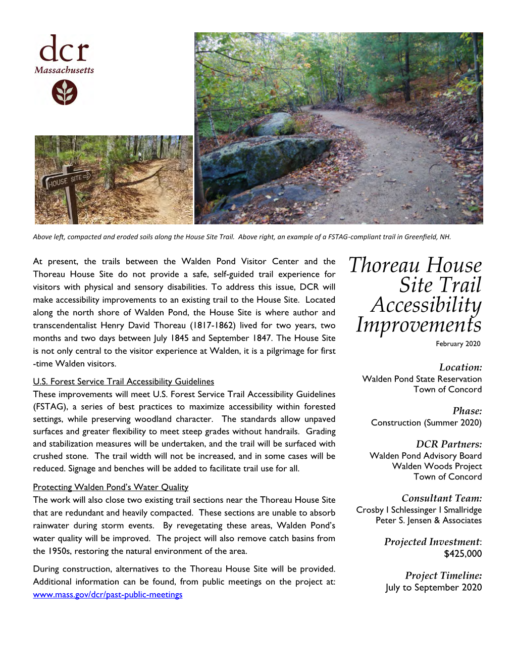 Thoreau House Site Trail Accessibility Improvements