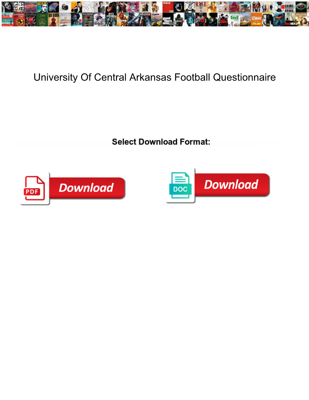 University of Central Arkansas Football Questionnaire
