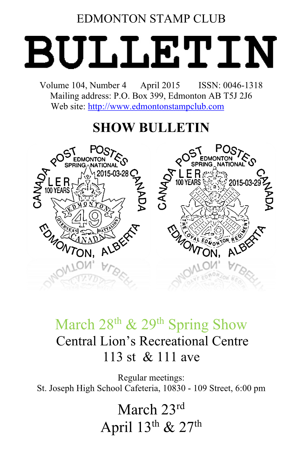 April 2015 Show Bulletin