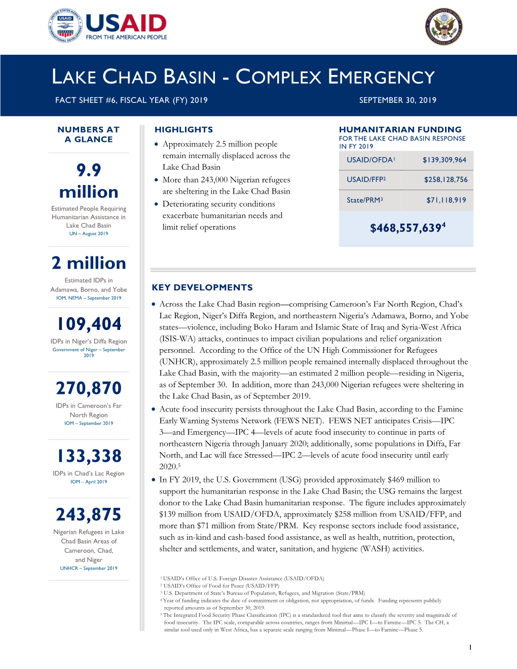 Lake Chad Basin Complex Emergency Fact Sheet #6