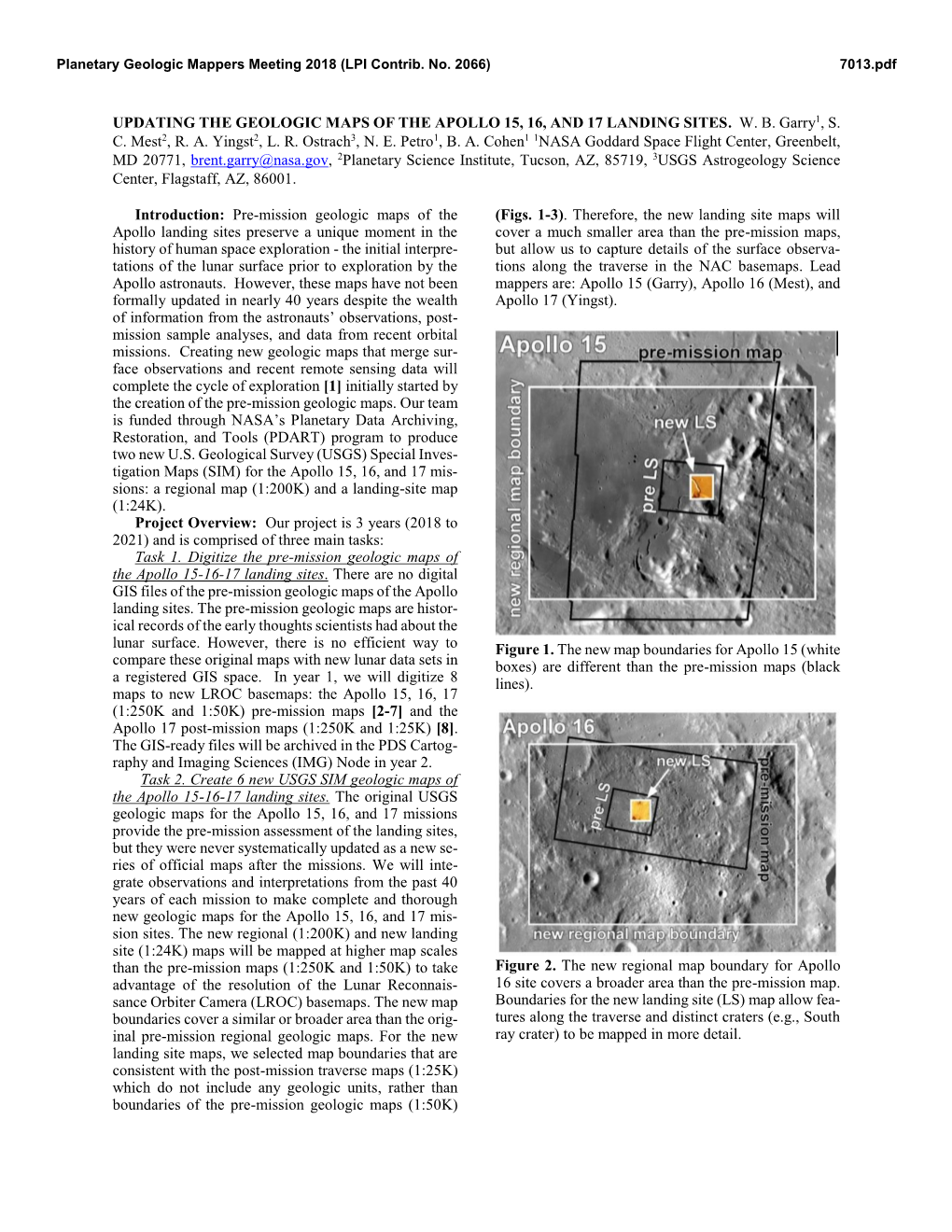 Updating the Geologic Maps of the Apollo 15, 16, and 17 Landing Sites