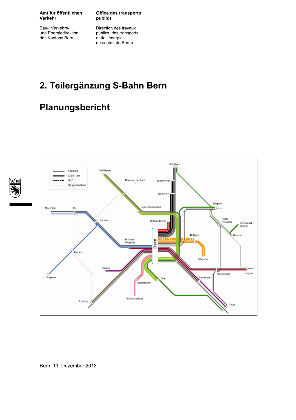 2. Teilergänzung S-Bahn Bern, Planungsbericht