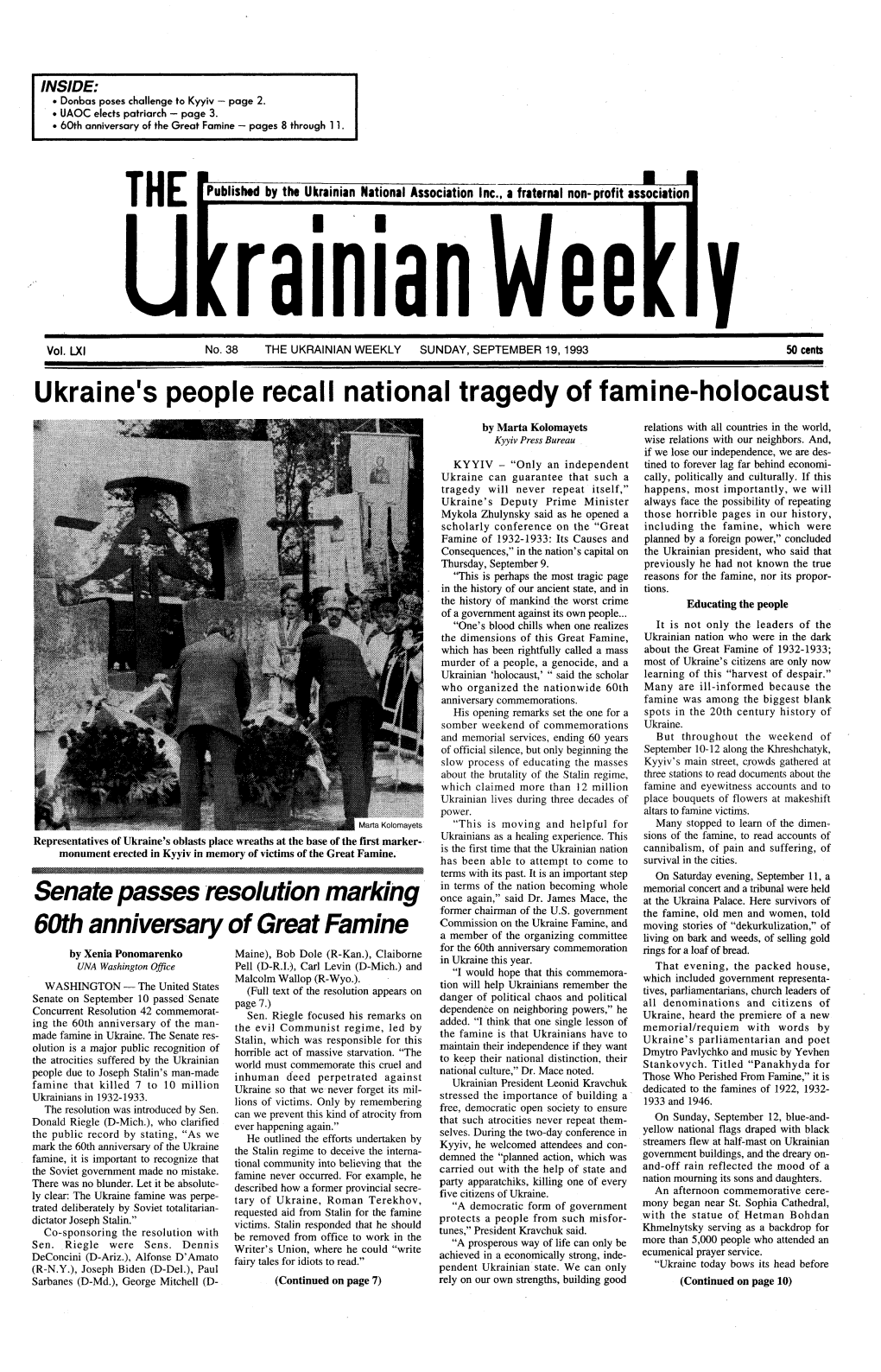 The Ukrainian Weekly 1993, No.38