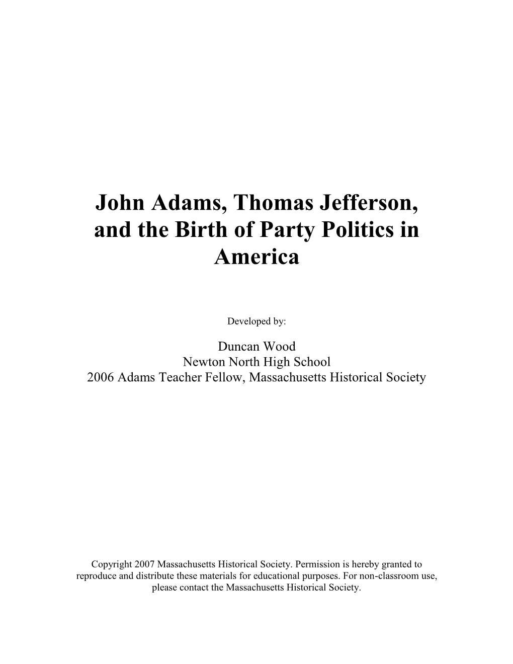 Adams Jefferson Unit