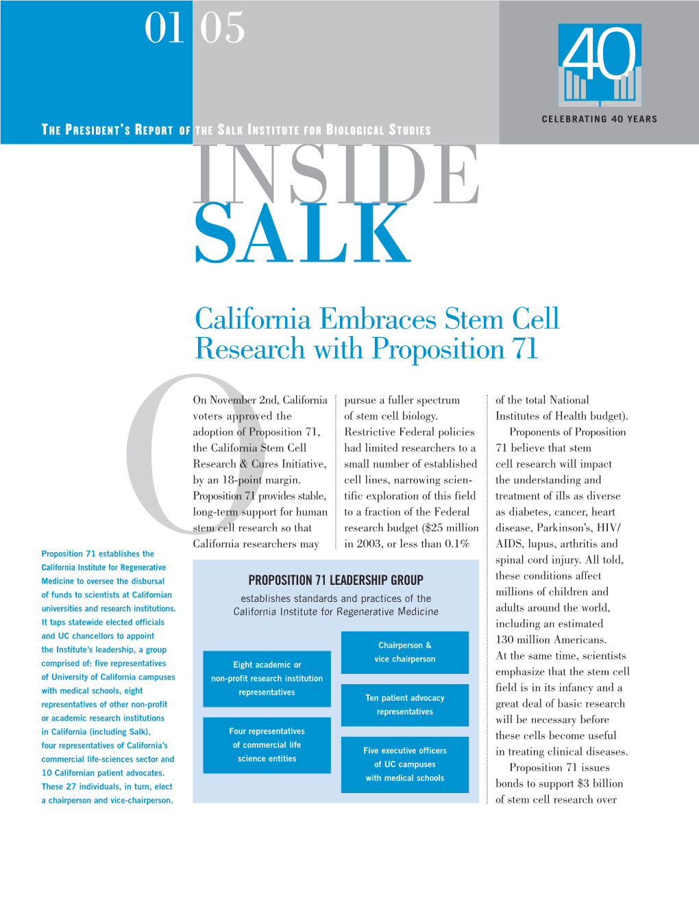 California Embraces Stem Cell Research with Proposition 71