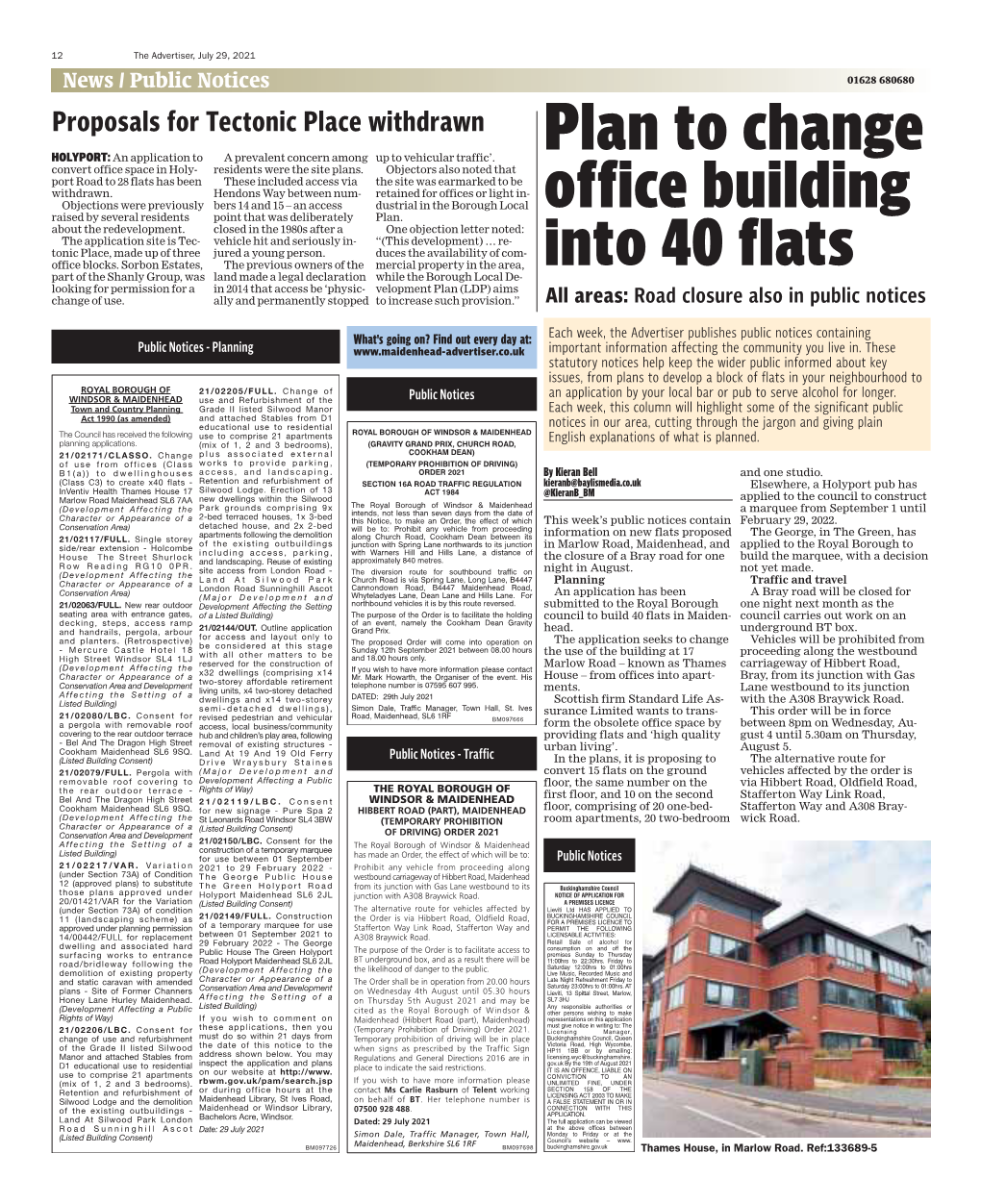 Plan to Change Office Building Into 40 Flats