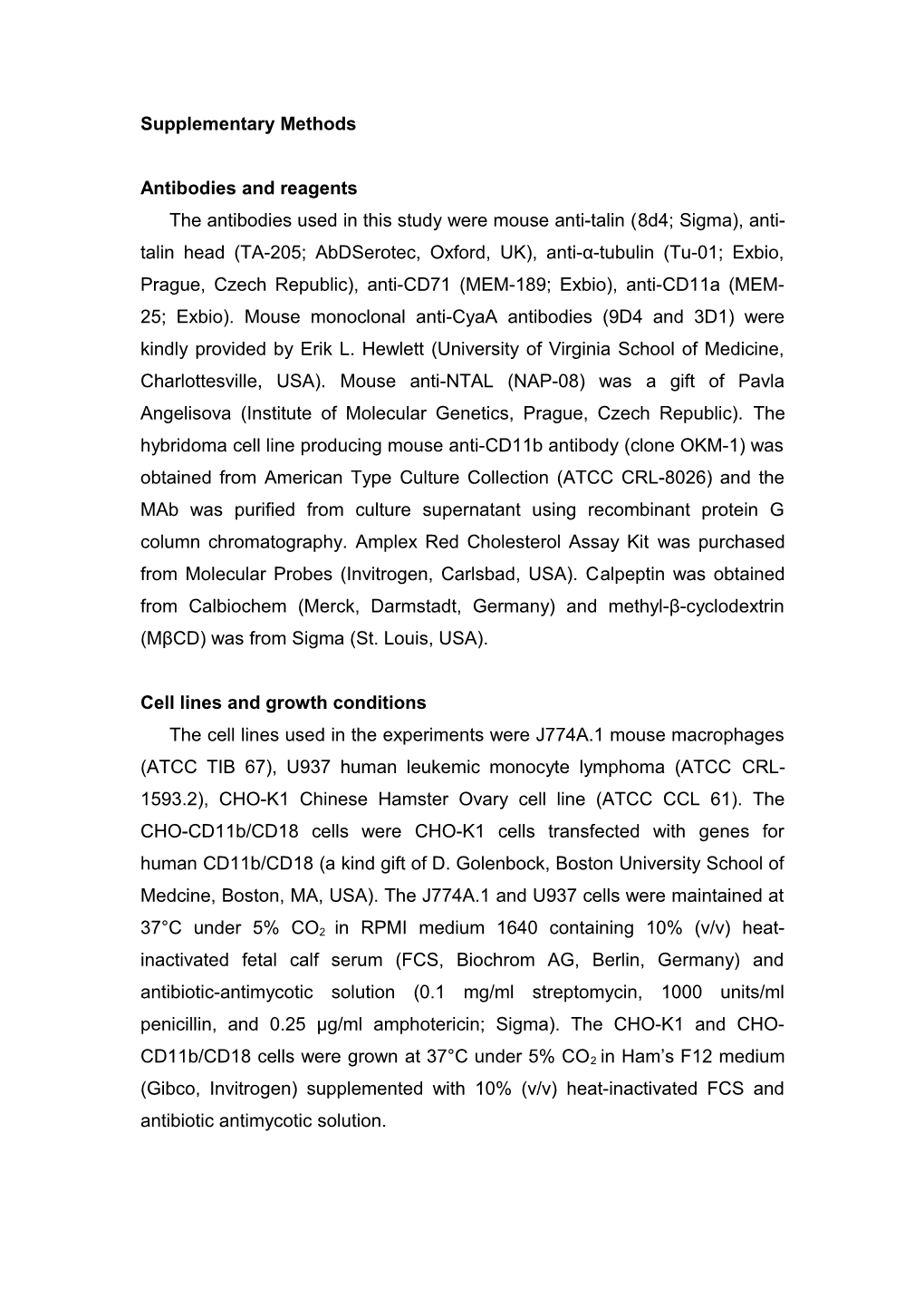 Expression, Purification and Labeling of Cyaa and the Cyaa Variants