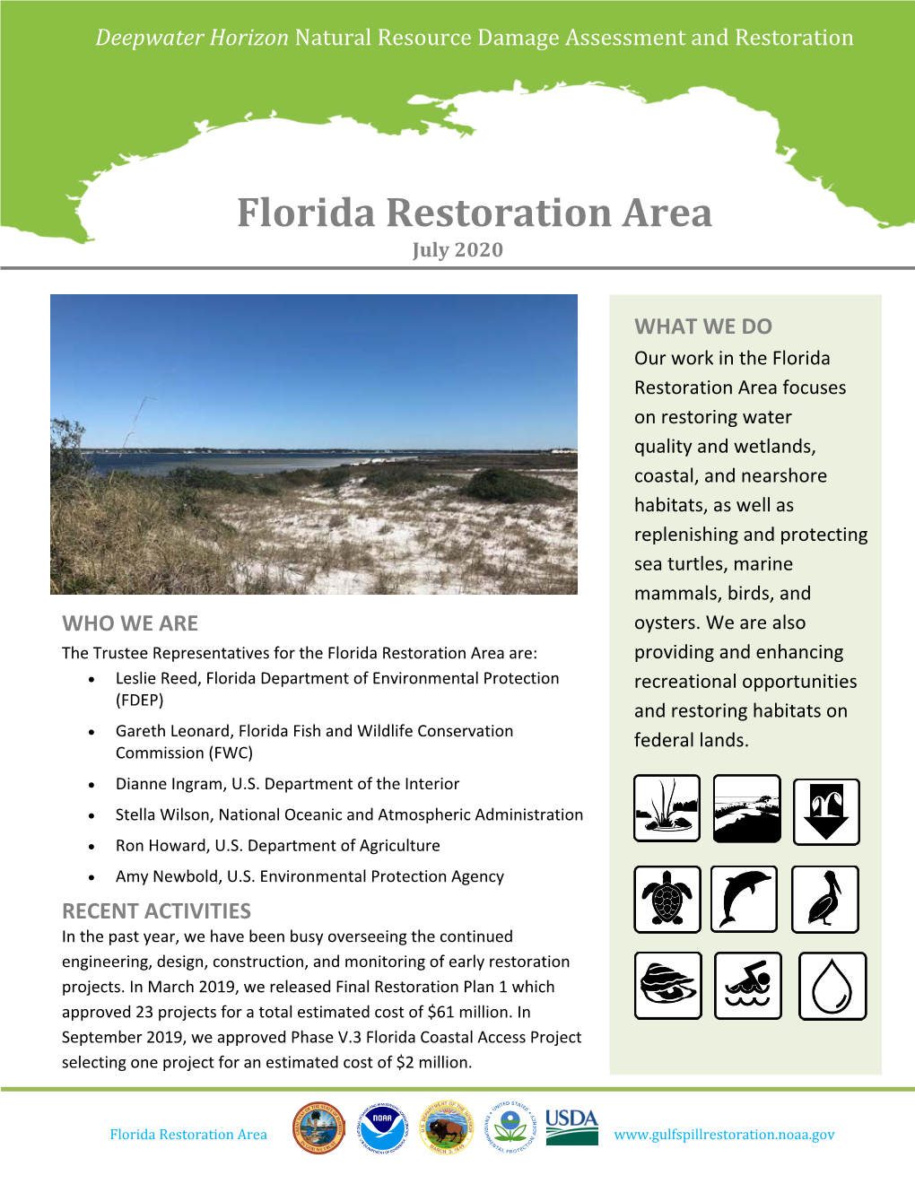 Florida Restoration Area Factsheet July 2020