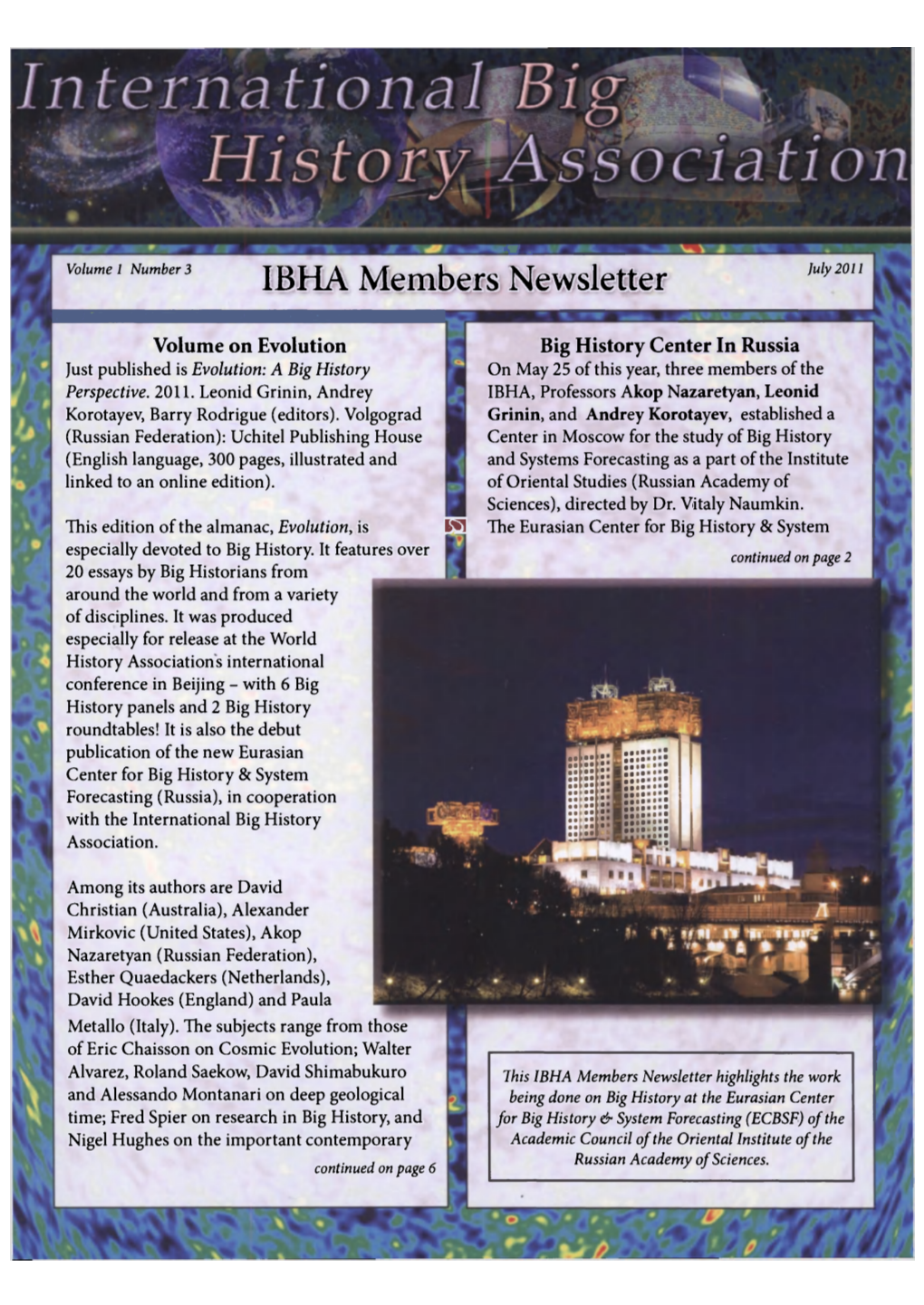 IBHA Members Newsletter July 2011