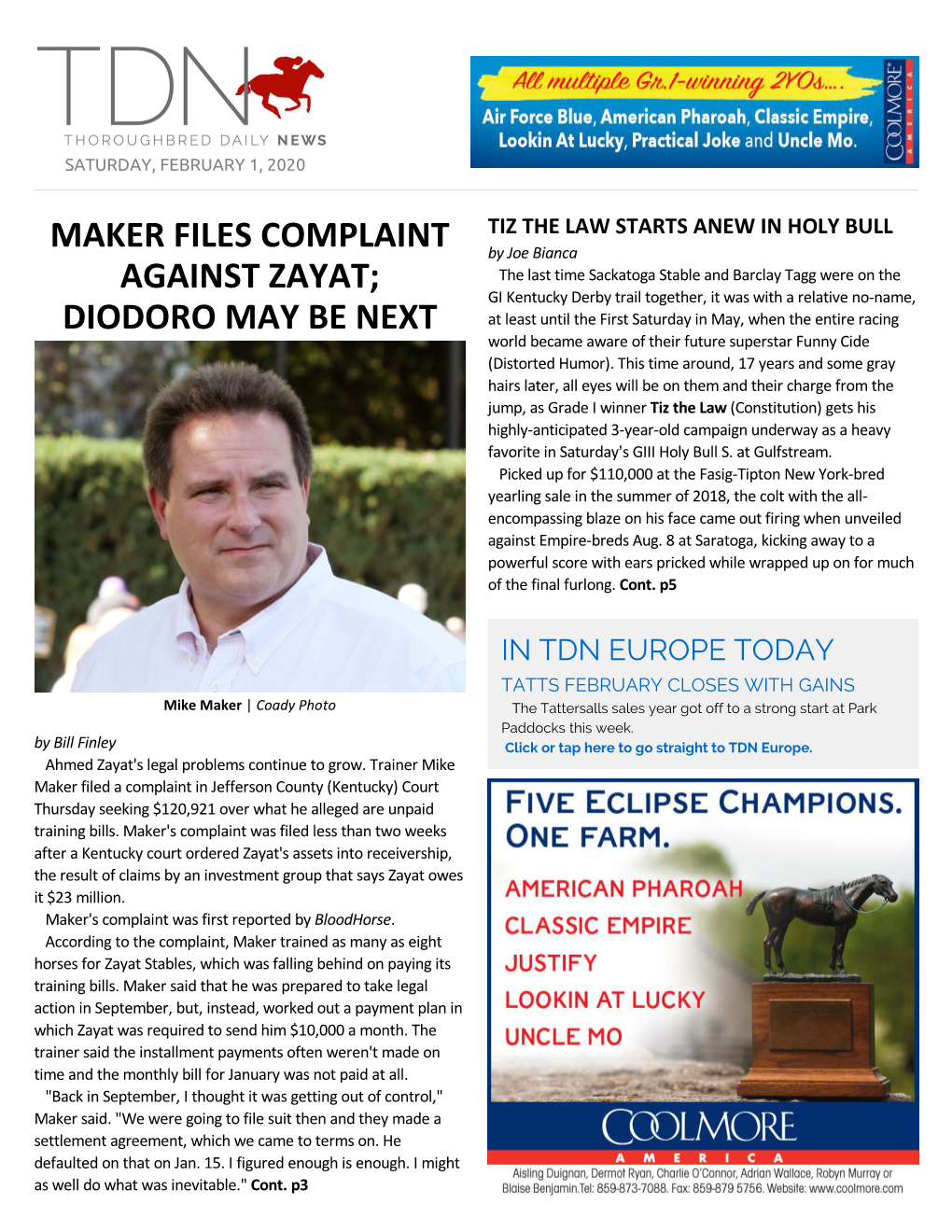 Maker Files Complaint Against Zayat; Diodoro May Be Next
