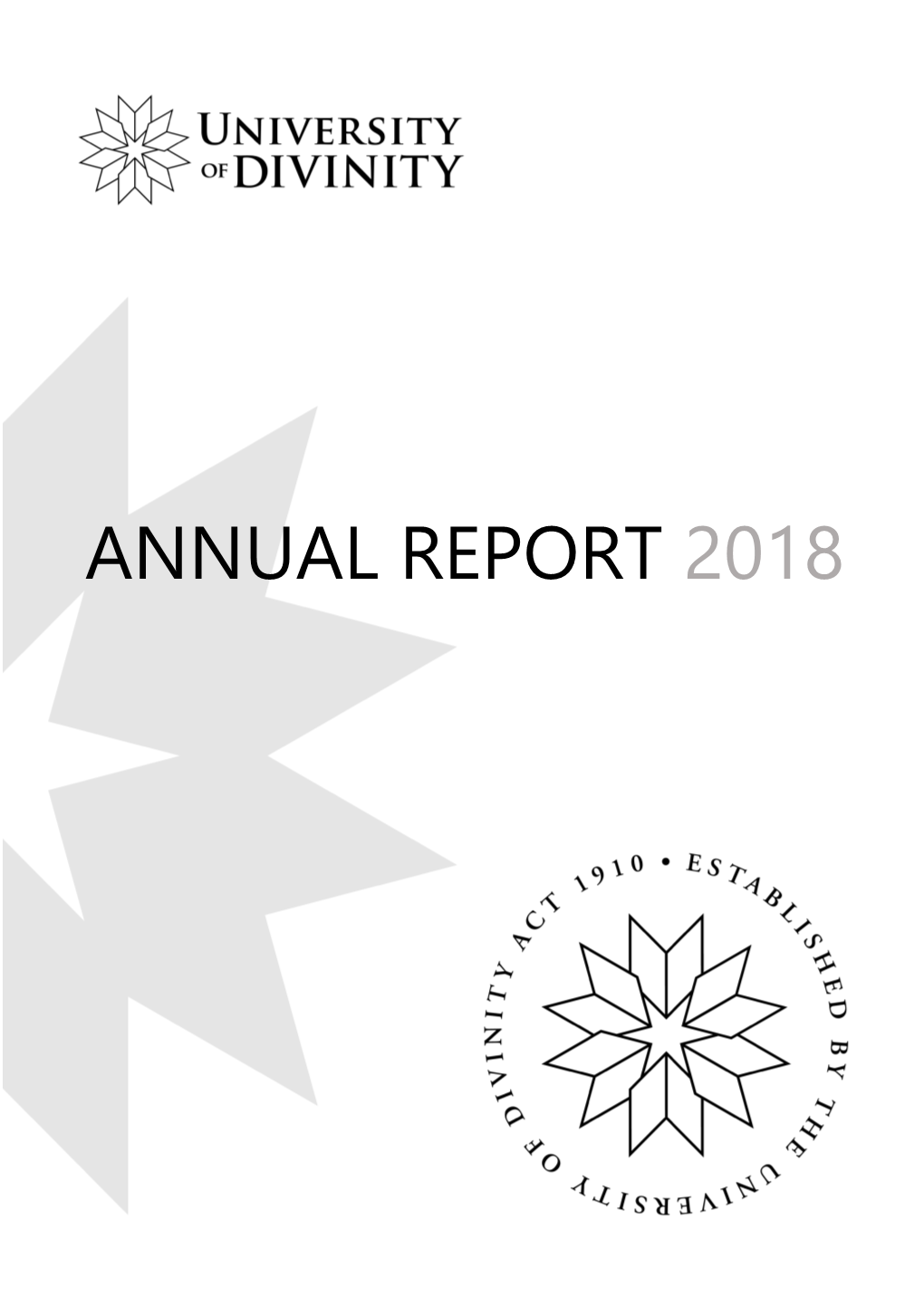 UNIVERSITY of DIVINITY Annual Report for the Year Ended 31 December 2018