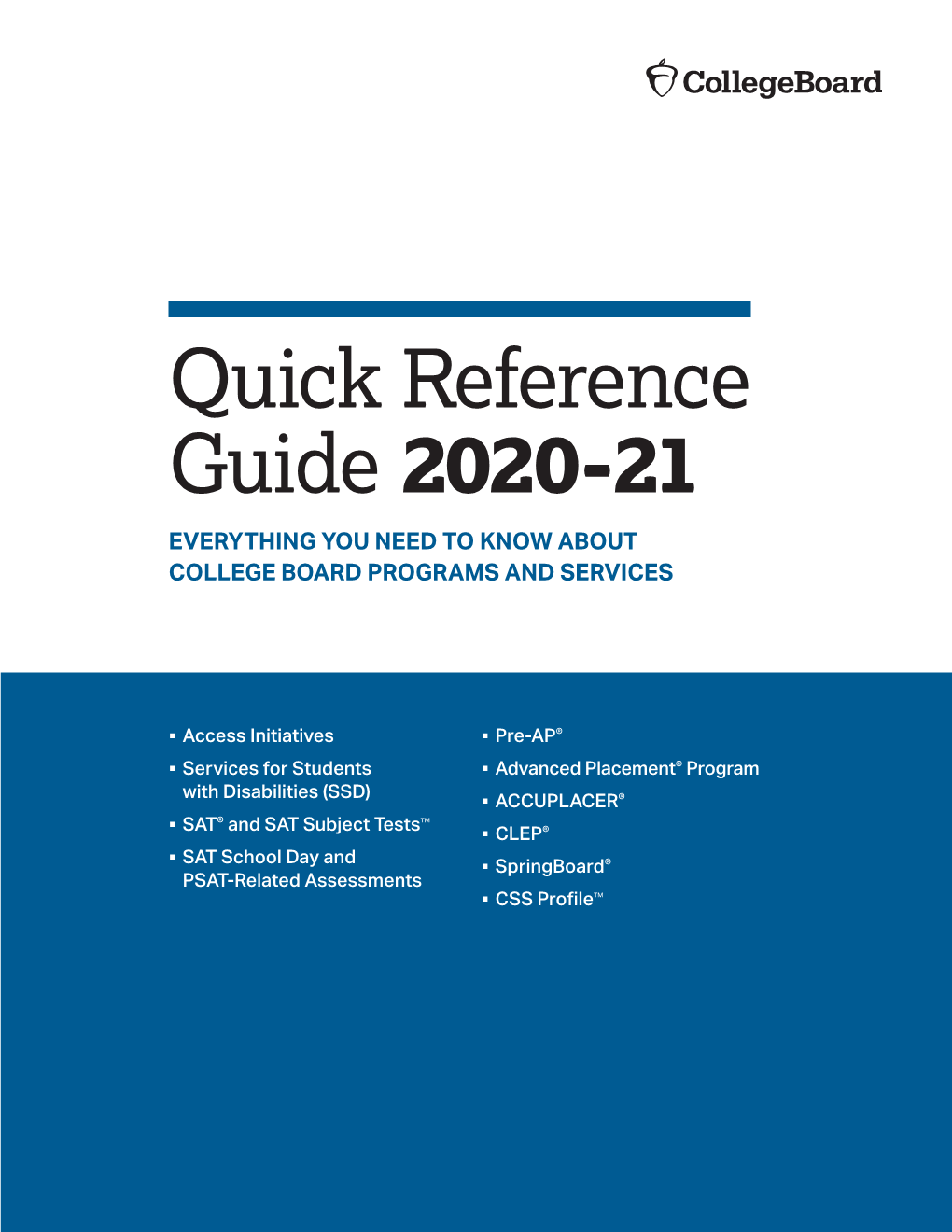 Quick Reference Guide 2020-21