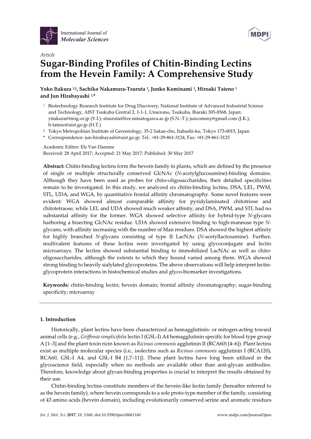 Sugar-Binding Profiles of Chitin-Binding Lectins from the Hevein Family: a Comprehensive Study