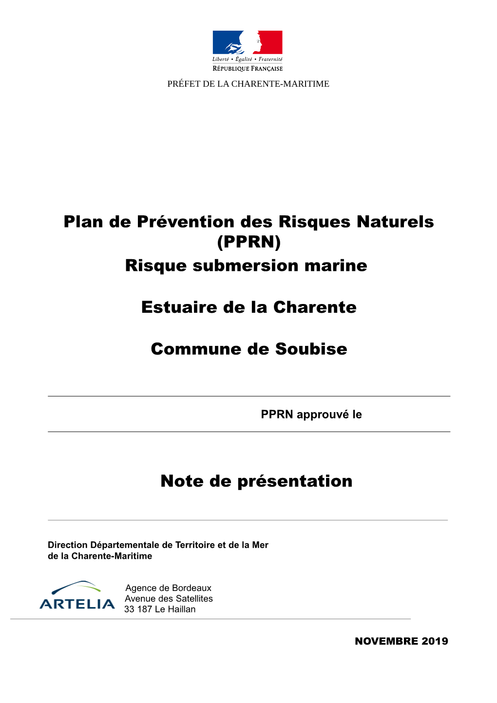 Plan De Prévention Des Risques Naturels (PPRN) Risque Submersion Marine