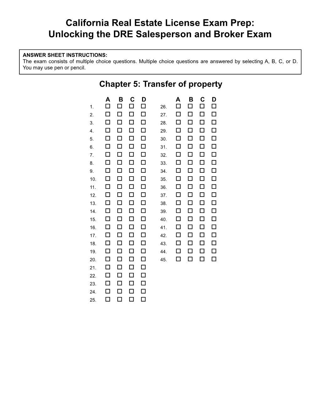 Chapter 5: Transfer of Property