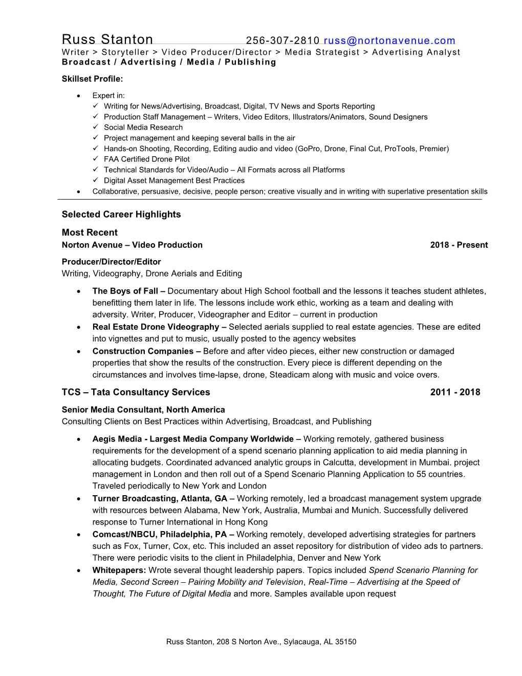 Russell Stanton Resume