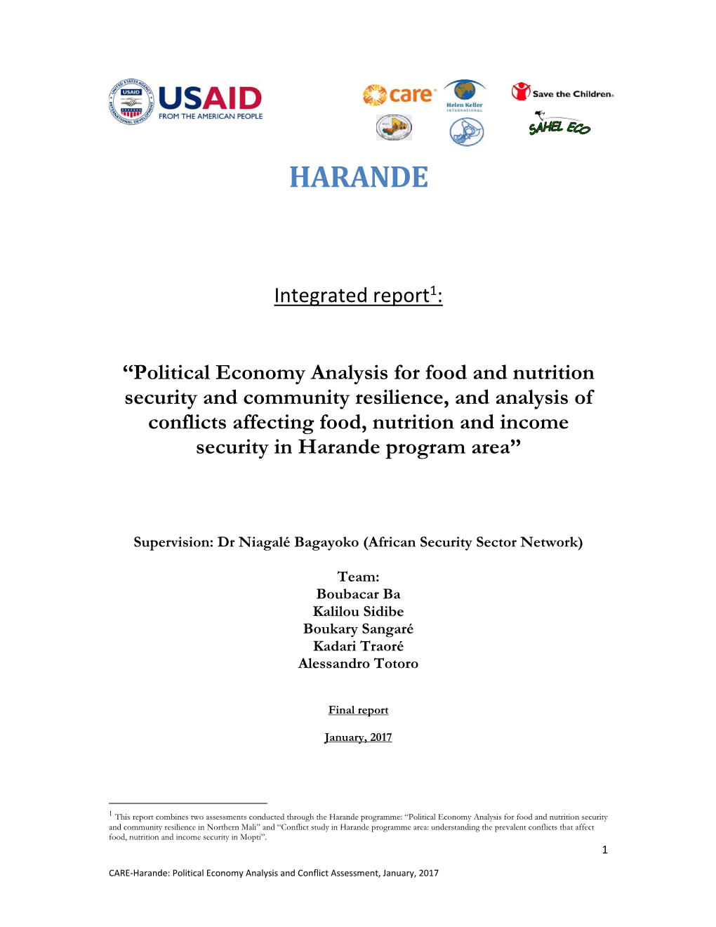 Harande Conflict and PEA Assessment