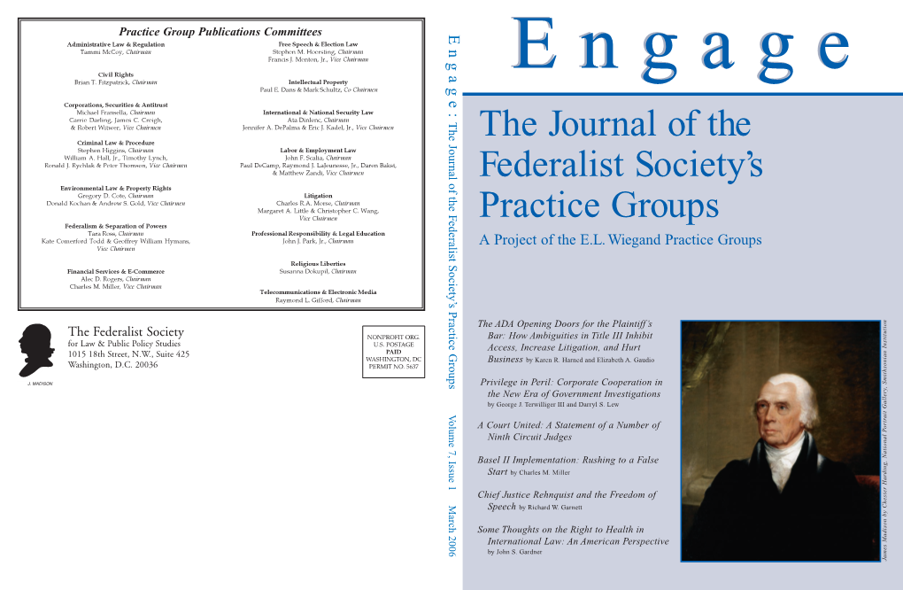 The Journal of the Federalist Society's Practice Groups