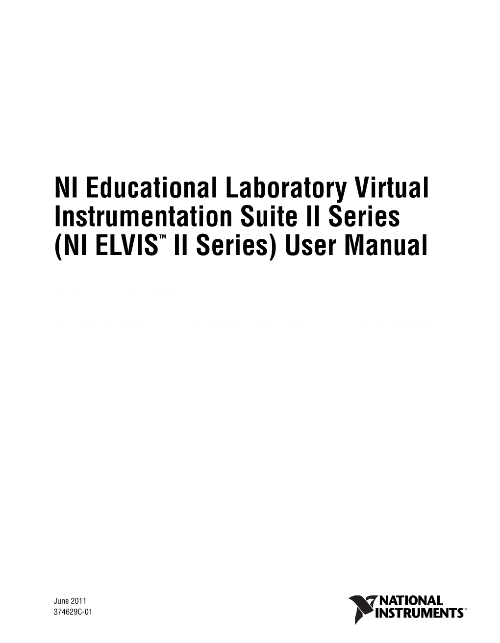 NI ELVIS II Series User Manual