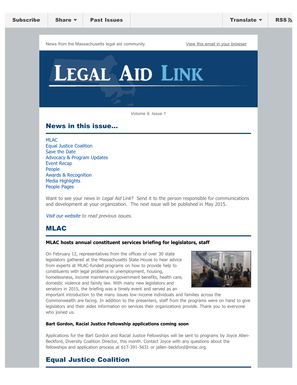 Legal Aid Link Winter Edition