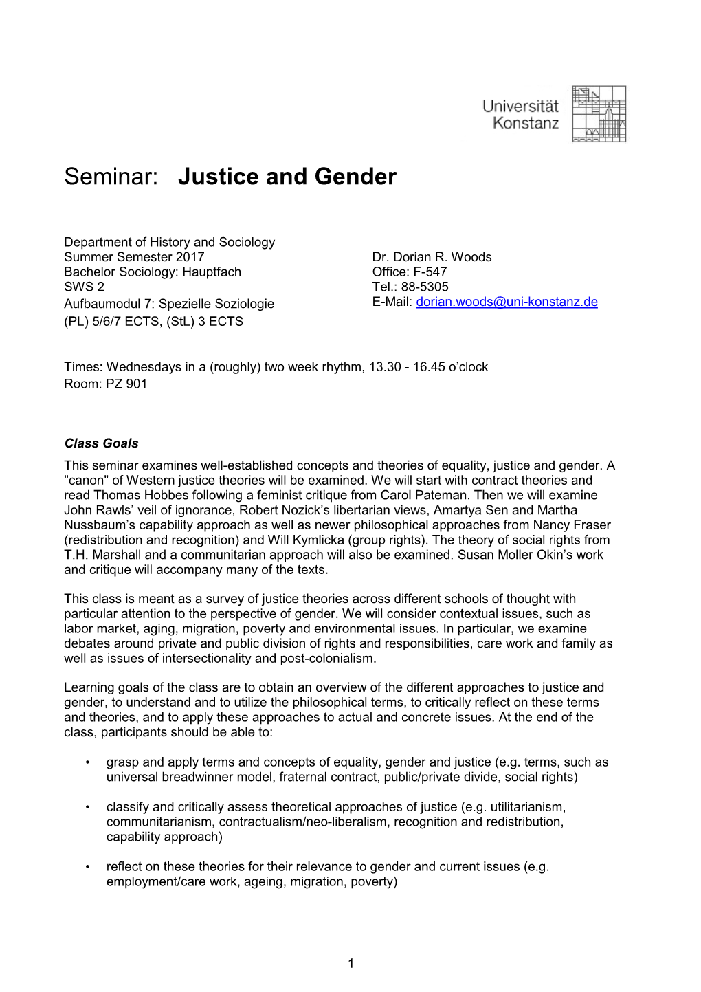 Woods. Syllabus. Justice and Gender