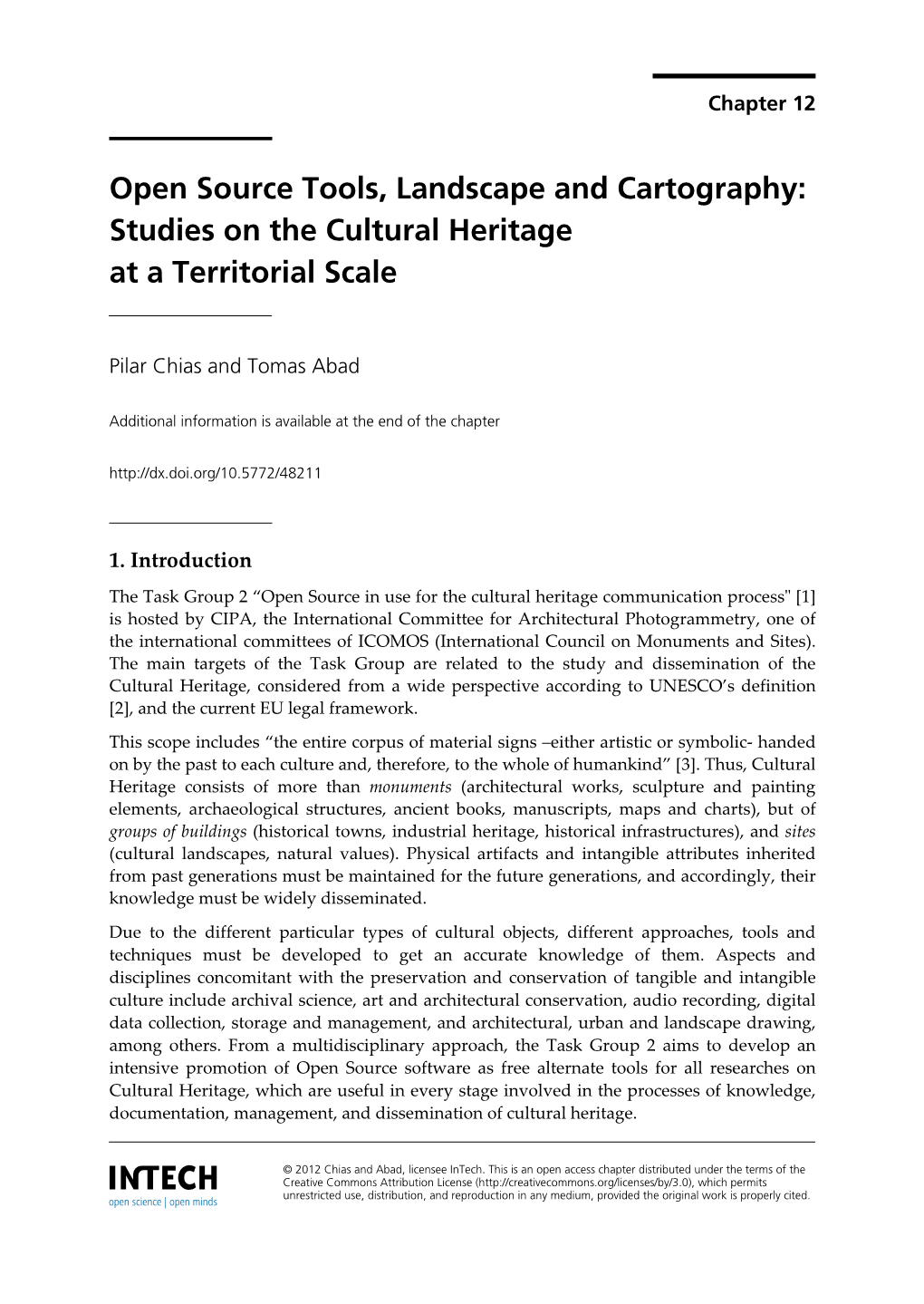Studies on the Cultural Heritage at a Territorial Scale