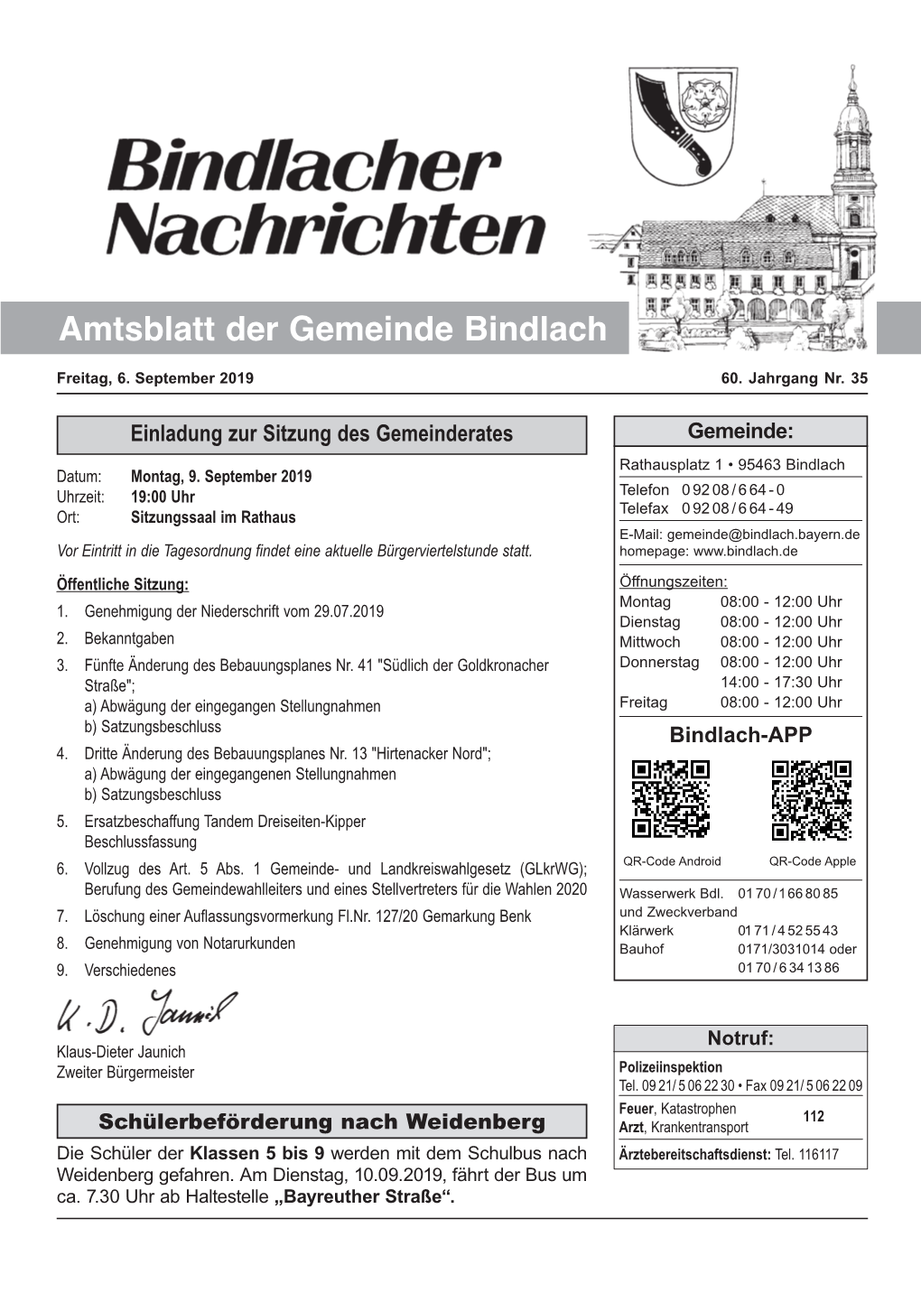 Amtsblatt Der Gemeinde Bindlach